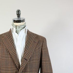 Boshard-Doughty Sport Jacket 42R Brown/Black Check Cashmere Wool Classic Fit
